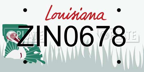 ZIN0678 Louisiana License Plate