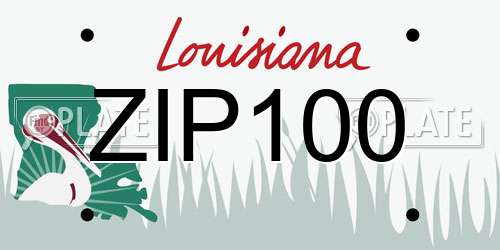 ZIP100 Louisiana License Plate