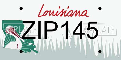 ZIP145 Louisiana License Plate