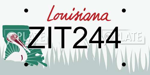 ZIT244 Louisiana License Plate