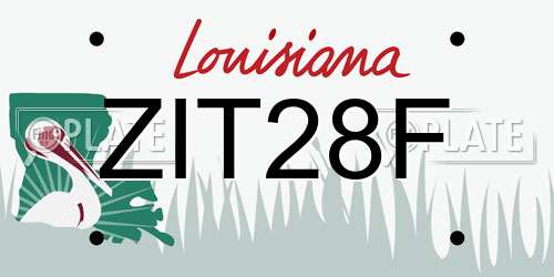 ZIT28F Louisiana License Plate