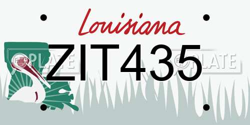 ZIT435 Louisiana License Plate
