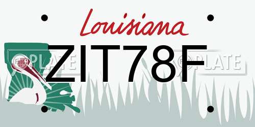 ZIT78F Louisiana License Plate