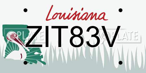 ZIT83V Louisiana License Plate