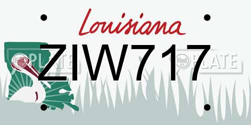 ZIW717 Louisiana License Plate
