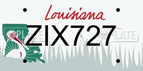 ZIX727 Louisiana License Plate