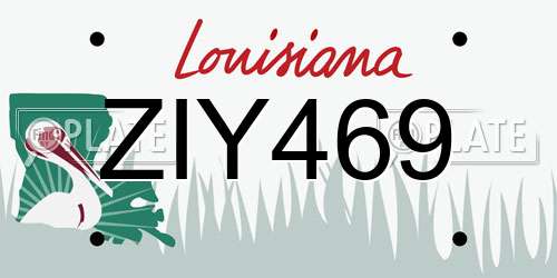 ZIY469 Louisiana License Plate