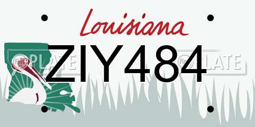 ZIY484 Louisiana License Plate
