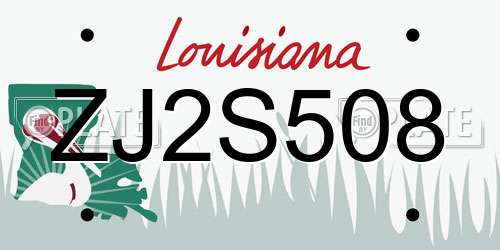 ZJ2S508 Louisiana License Plate