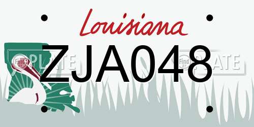 ZJA048 Louisiana License Plate