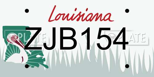 ZJB154 Louisiana License Plate