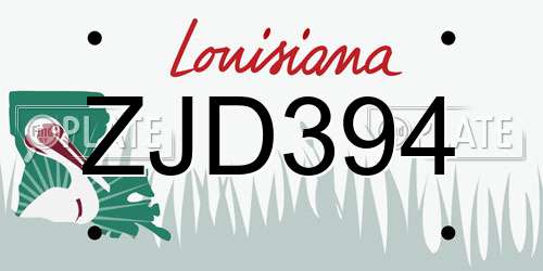 ZJD394 Louisiana License Plate