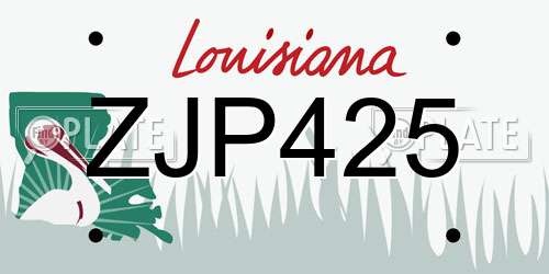 ZJP425 Louisiana License Plate