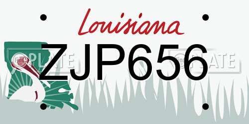 ZJP656 Louisiana License Plate