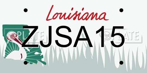ZJSA15 Louisiana License Plate
