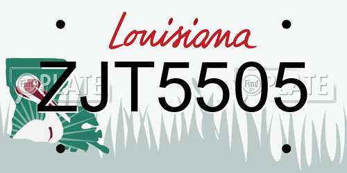 ZJT5505 Louisiana License Plate