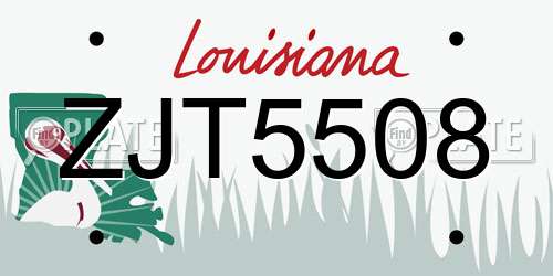 ZJT5508 Louisiana License Plate