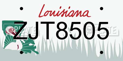 ZJT8505 Louisiana License Plate