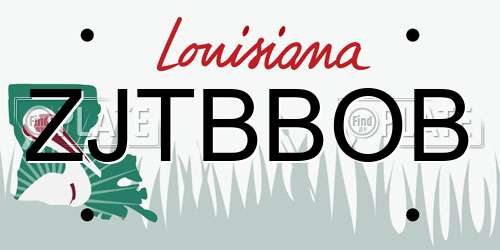 ZJTBBOB Louisiana License Plate