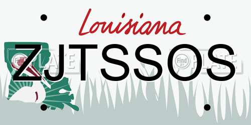ZJTSSOS Louisiana License Plate