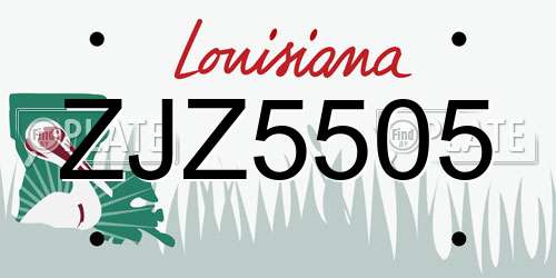 ZJZ5505 Louisiana License Plate