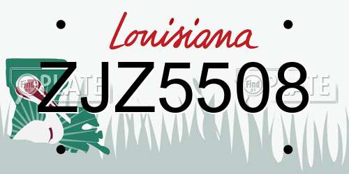 ZJZ5508 Louisiana License Plate