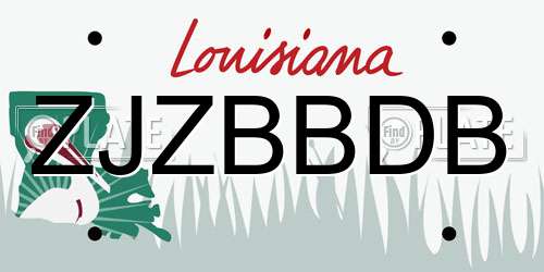 ZJZBBDB Louisiana License Plate