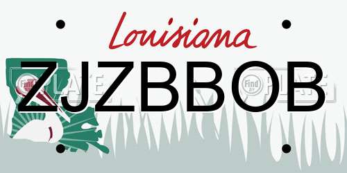 ZJZBBOB Louisiana License Plate