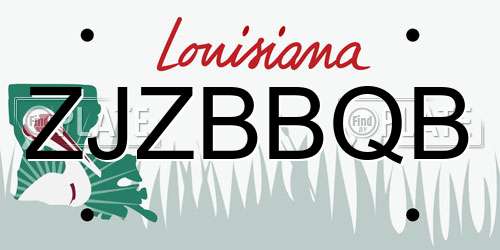 ZJZBBQB Louisiana License Plate