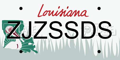 ZJZSSDS Louisiana License Plate