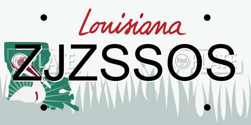 ZJZSSOS Louisiana License Plate