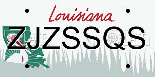 ZJZSSQS Louisiana License Plate