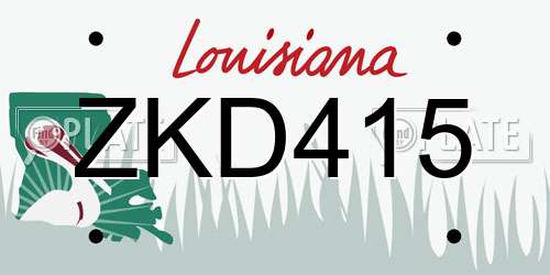 ZKD415 Louisiana License Plate