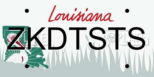 ZKDTSTS Louisiana License Plate
