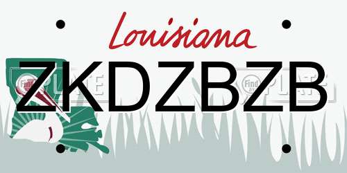 ZKDZBZB Louisiana License Plate