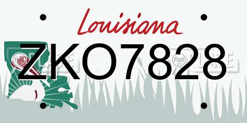 ZKO7828 Louisiana License Plate