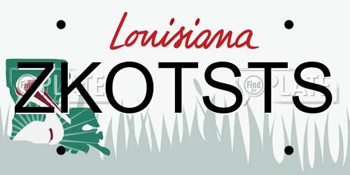 ZKOTSTS Louisiana License Plate