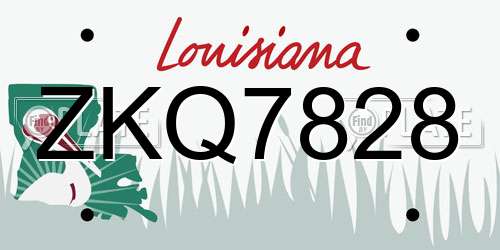 ZKQ7828 Louisiana License Plate