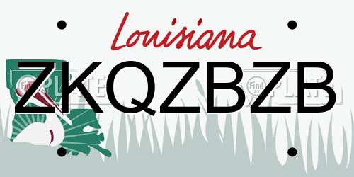 ZKQZBZB Louisiana License Plate