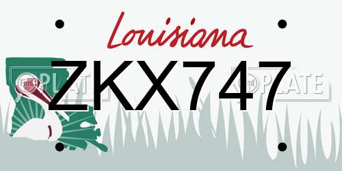 ZKX747 Louisiana License Plate