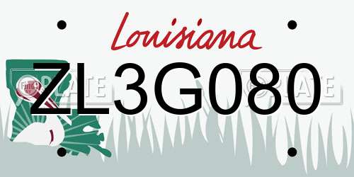 ZL3G080 Louisiana License Plate