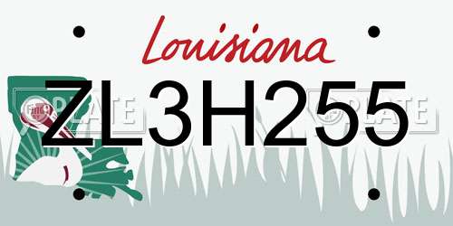 ZL3H255 Louisiana License Plate