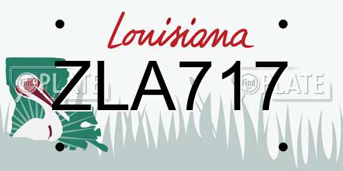 ZLA717 Louisiana License Plate