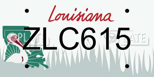 ZLC615 Louisiana License Plate