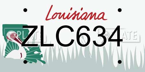ZLC634 Louisiana License Plate