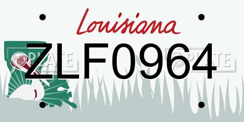ZLF0964 Louisiana License Plate