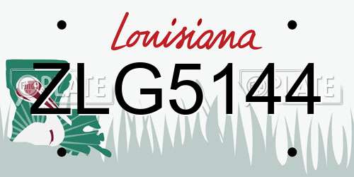 ZLG5144 Louisiana License Plate