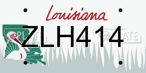 ZLH414 Louisiana License Plate