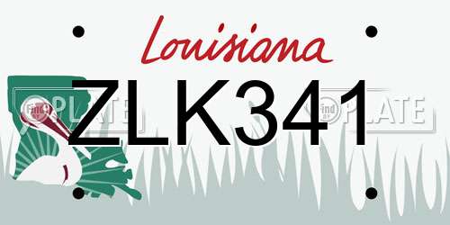 ZLK341 Louisiana License Plate