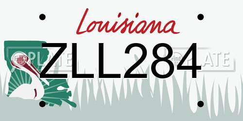 ZLL284 Louisiana License Plate
